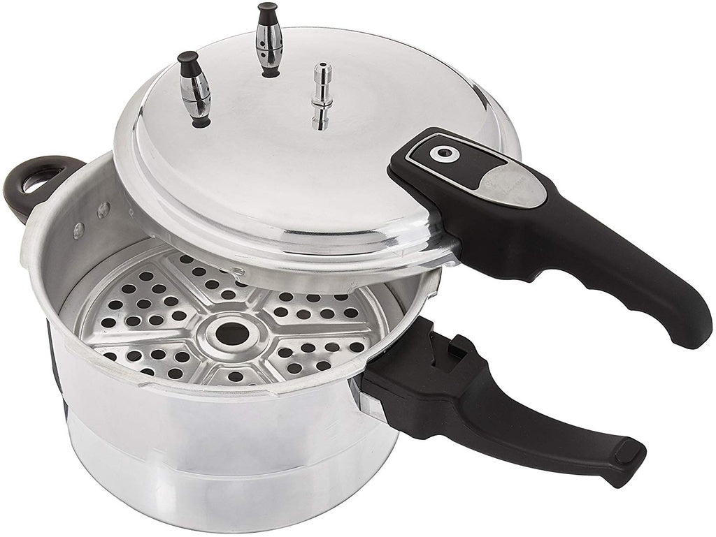 11 Liter Aluminum Pressure Cooker with Steamer Rack