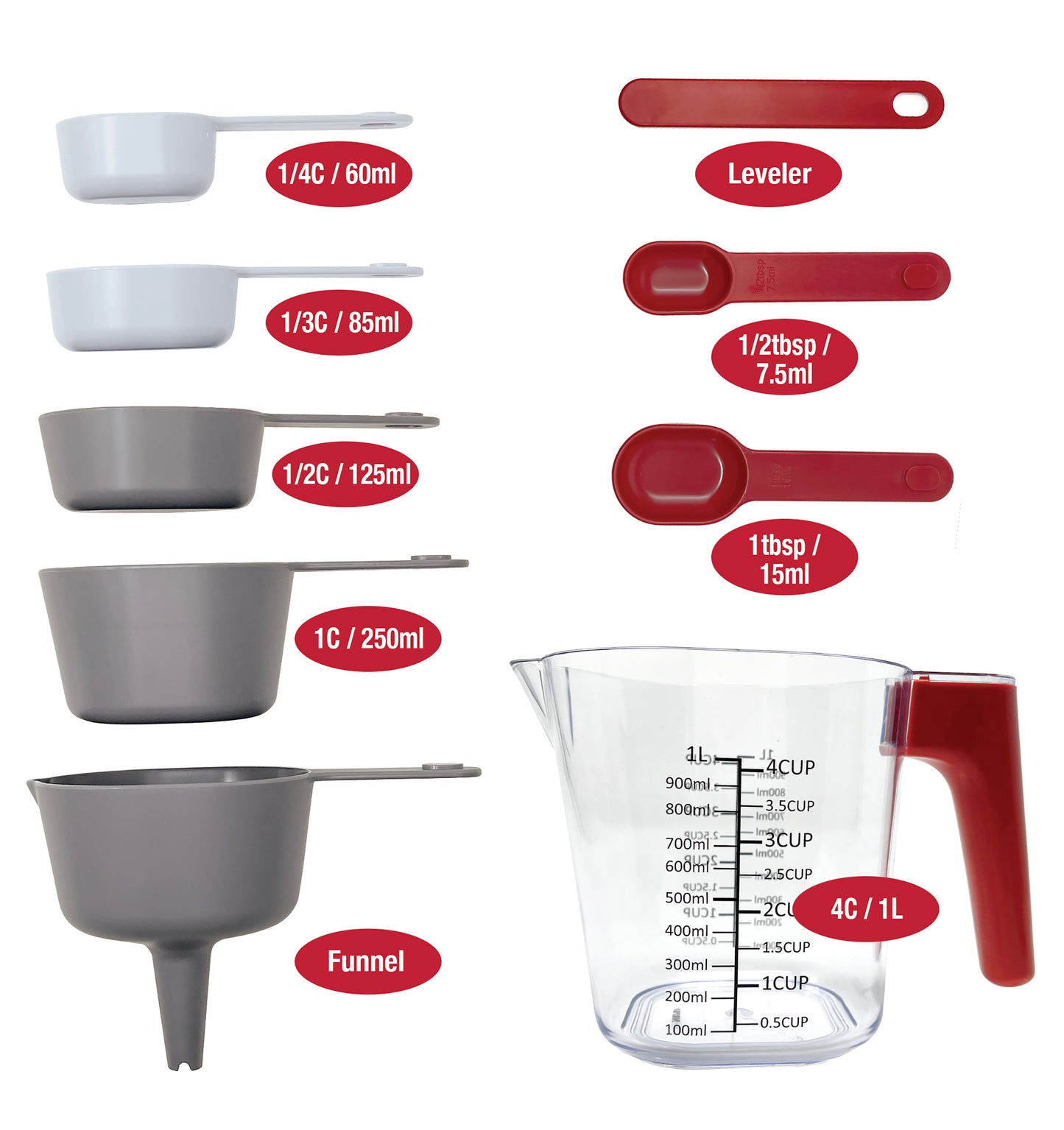Nesting Measuring Cups and Spoons Set