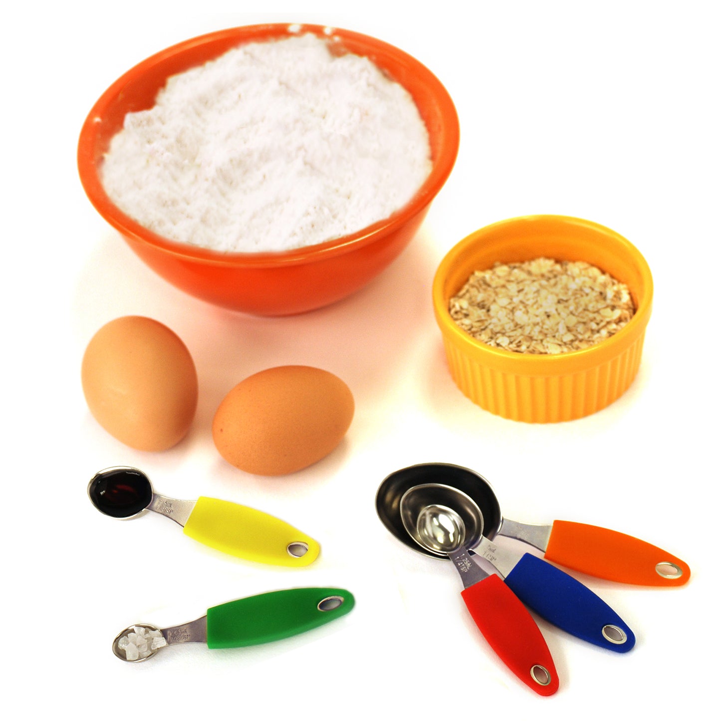 Stainless Steel Measuring Spoons with Silicone Handles