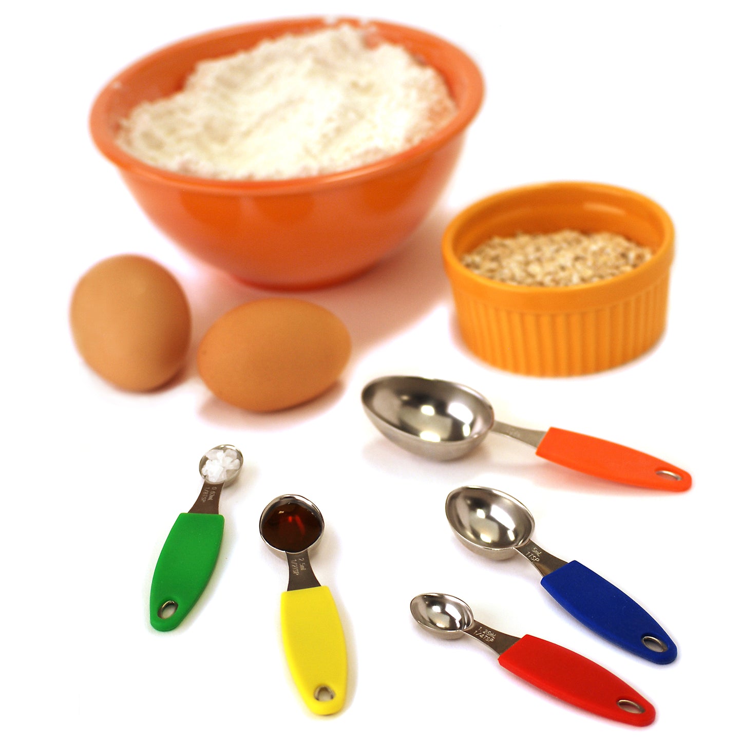 Stainless Steel Measuring Spoons with Silicone Handles