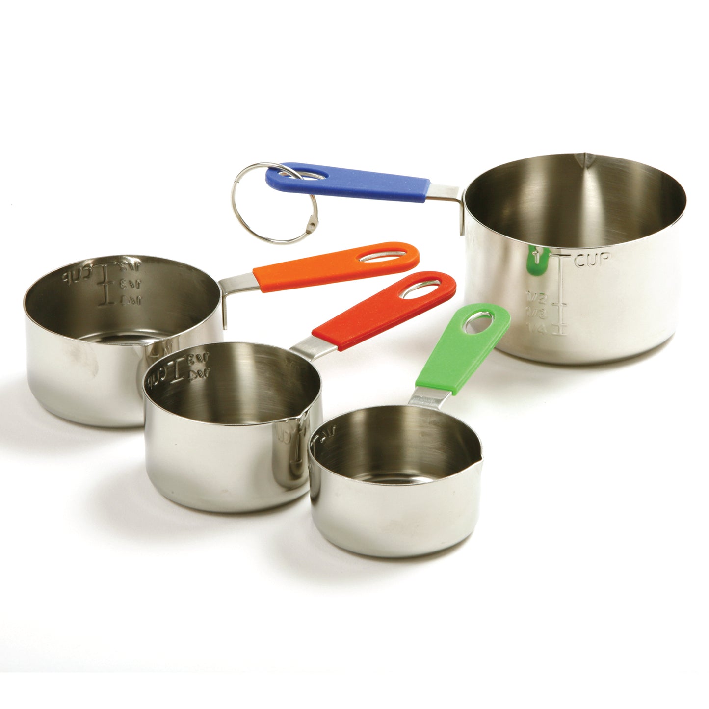 Heavy Stainless Steel Measuring Cups Set with Silicone Coated Handles