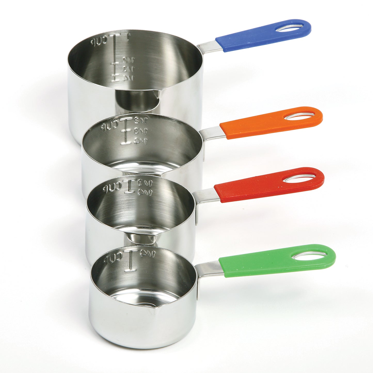 Heavy Stainless Steel Measuring Cups Set with Silicone Coated Handles