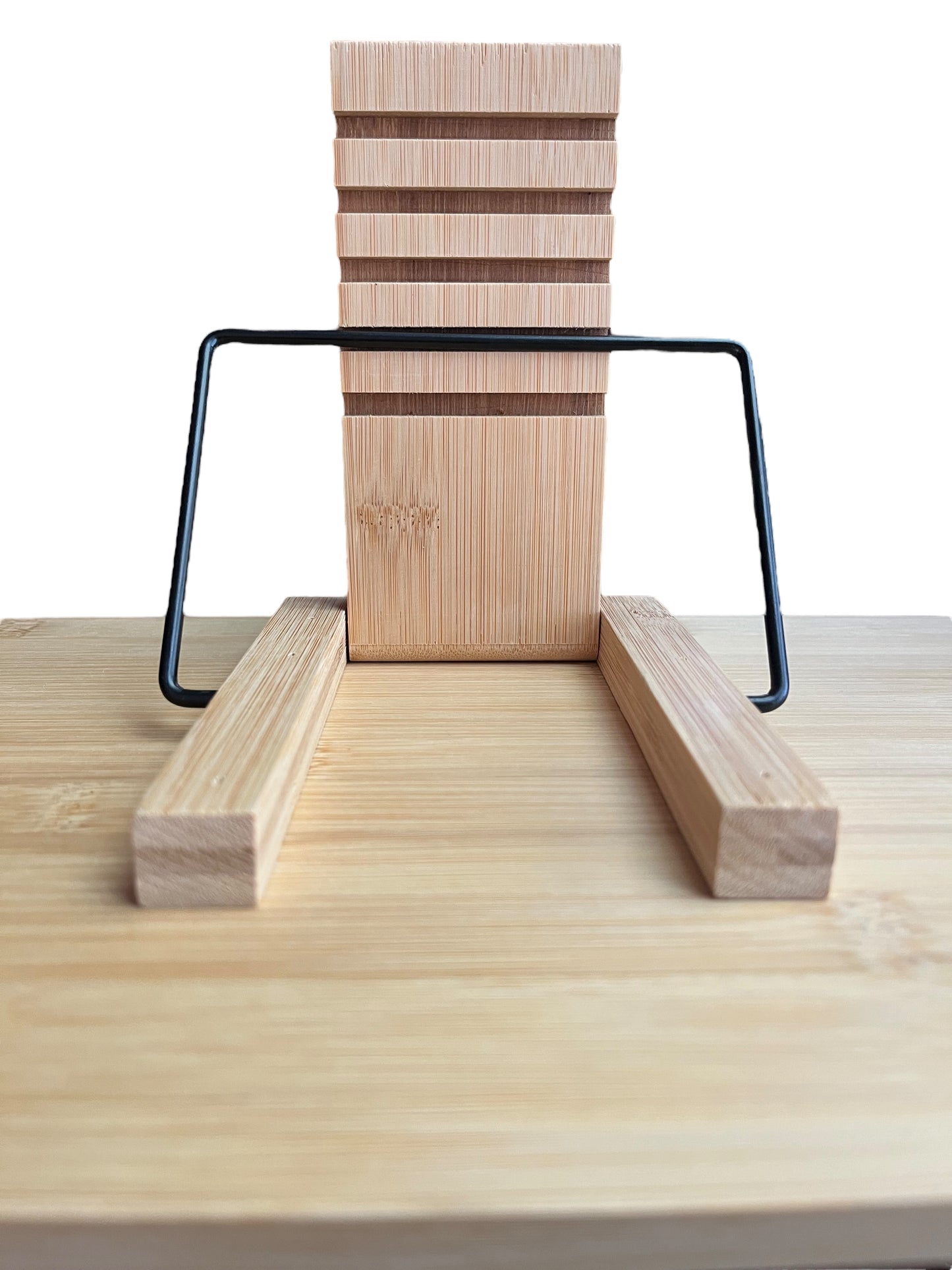 Cookbook Stand - Bamboo with 6 Angled Levels and Metal Pivoting Arms