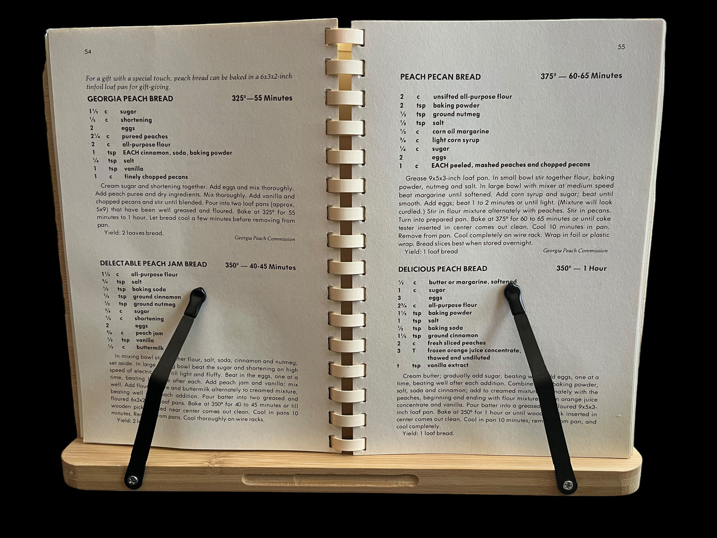 Cookbook Stand - Bamboo with 6 Angled Levels and Metal Pivoting Arms