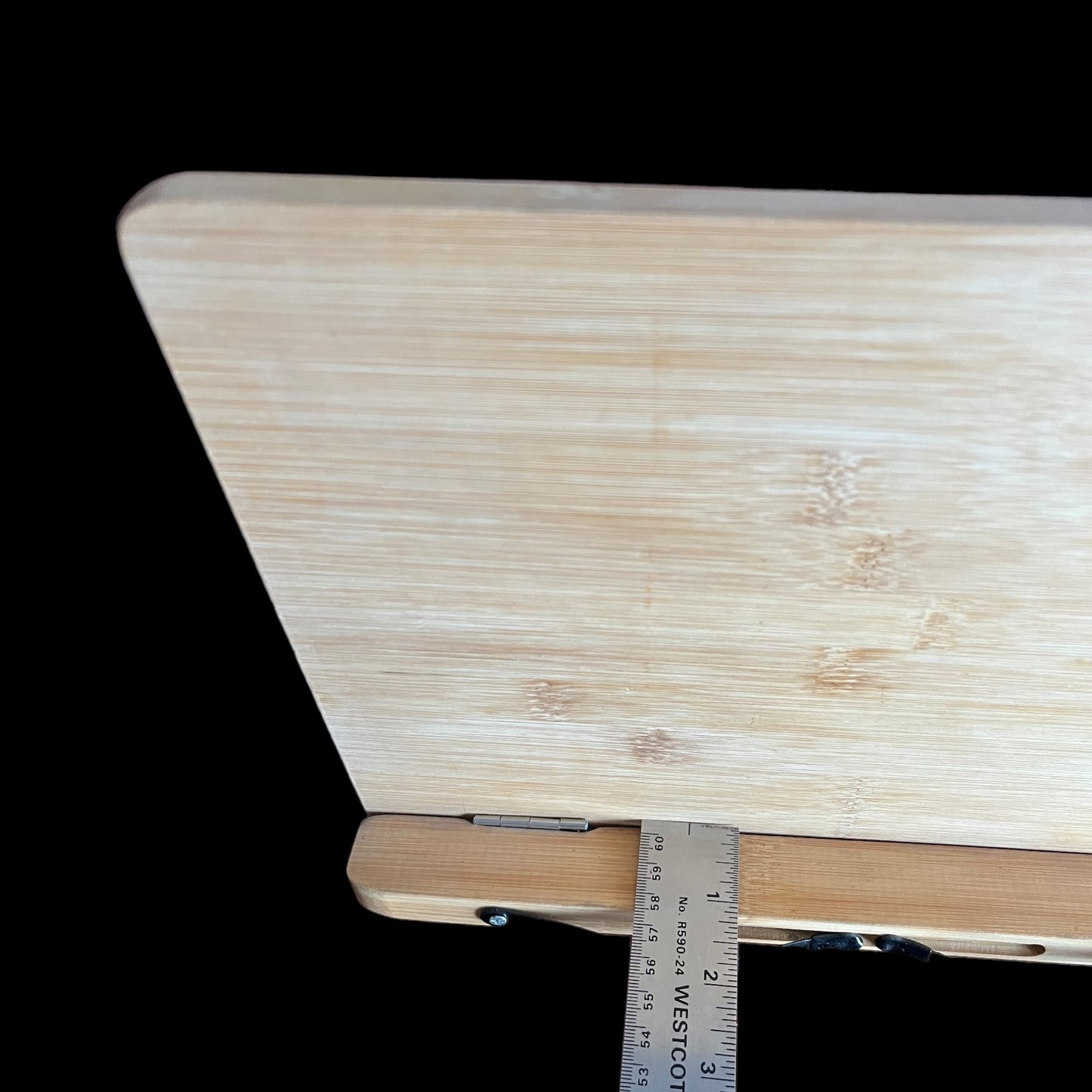 Cookbook Stand - Bamboo with 6 Angled Levels and Metal Pivoting Arms