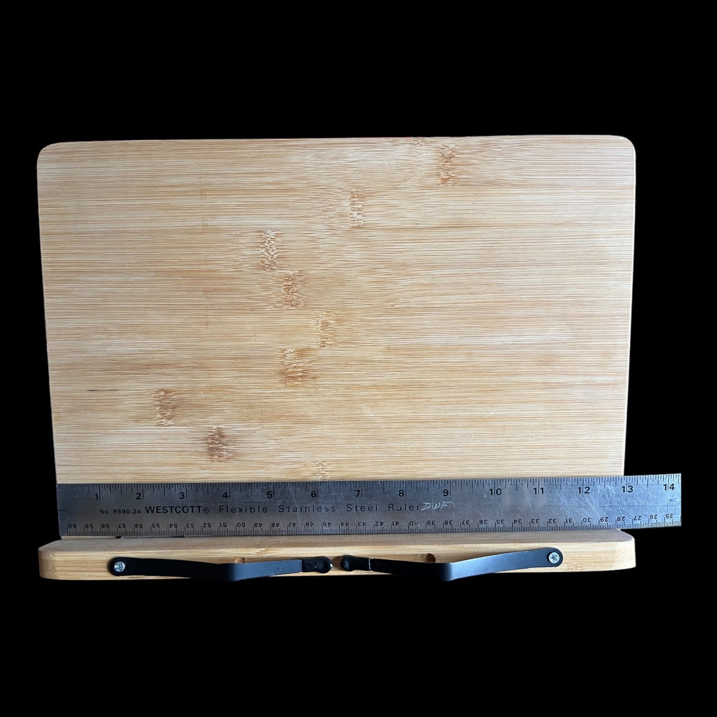 Cookbook Stand - Bamboo with 6 Angled Levels and Metal Pivoting Arms