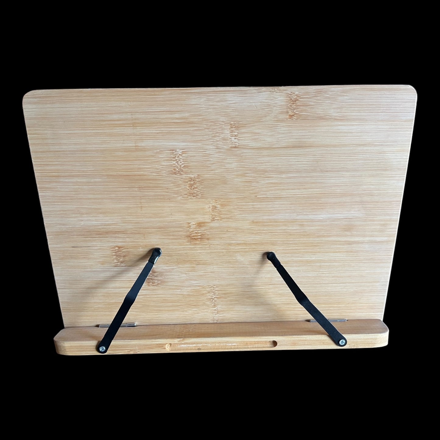 Cookbook Stand - Bamboo with 6 Angled Levels and Metal Pivoting Arms