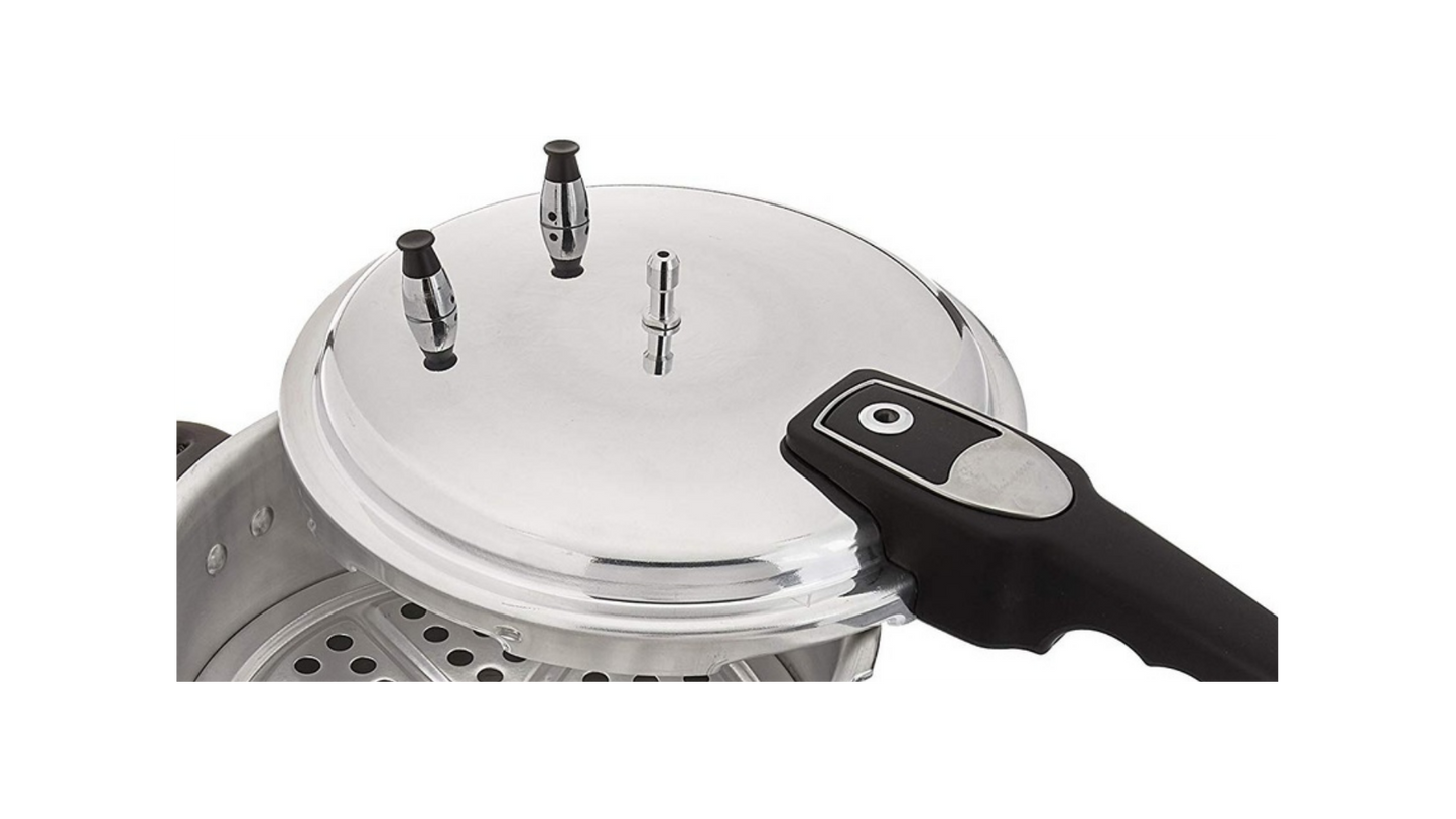 11 Liter Aluminum Pressure Cooker with Steamer Rack