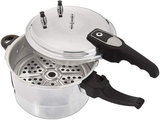 11 Liter Aluminum Pressure Cooker with Steamer Rack