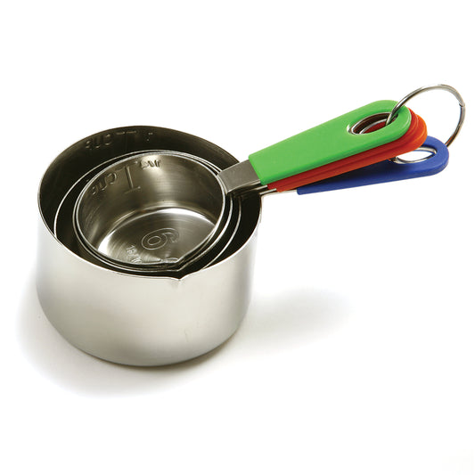 Heavy Stainless Steel Measuring Cups Set with Silicone Coated Handles