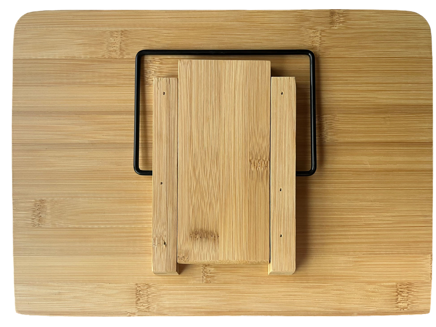 Cookbook Stand - Bamboo with 6 Angled Levels and Metal Pivoting Arms